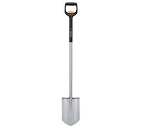 Fiskars Bêche Télescopique pour Sols durs et caillouteux, Pointue | Longueur : 111, 130 cm, Lame renforcée en Acier au bore, Noir/orange, Xact, 1066732