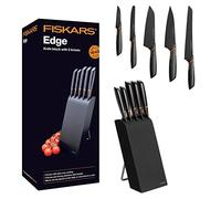 Fiskars Bloc design avec 5 couteaux, Largeur: 15,5 cm, Hauteur: 37 cm, Bois de bouleau, Noir, Edge, 1003099