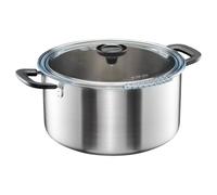 Fiskars Casserole avec couvercle, 7 litre, Ø 28,5 cm | Pour tous les types de Cuisinières, Inox recy unctional Form, Noir/Argent, 1072318