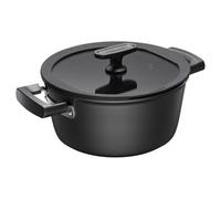 Fiskars Casserole avec Couvercle, Hard Face, Diamètre 22 cm, Capacité : 3,5 litres, Tous Types de Feux, Antiadhésif, Résistant aux Rayures, Aluminium/Plastique, 1075526