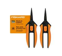 Fiskars Cisaille à élaguage Micro-Pointe Non-Stick Blades 2 Pack Orange Orange