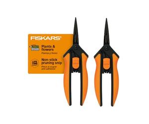 Fiskars Cisaille à élaguage Micro-Pointe Non-Stick Blades 2 Pack Orange Orange