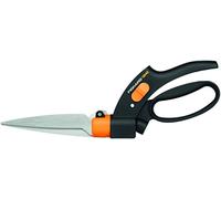 Fiskars Cisaille à Gazon, Lames rotatives | Mécanisme Anti-bourrage Servo-System, Longueur: 34, 4 cm, Lames en Acier/Poignées en Plastique, Noir/Orange, GS42, 1000589