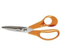 Fiskars Ciseaux de jardin lames striées, Longueur: 18 cm, Lames en acier inoxydable/Poignées en plastique, Orange, Classic, S92, 1000555