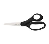 Fiskars Ciseaux d'écolier, Ciseaux pour Enfants à partir de 12 ans, Droitier, longueur totale : 18 cm, Lames en Inox, Noir, 1067858