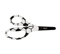 Fiskars Ciseaux enfant avec imprimé ballon de football, + 6 ans, Longueur totale: 13 cm, Pour droitiers et gauchers, Lames en acier inoxydable/Poignées en plastique, Blanc/Noir, 1023913