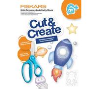 Fiskars Ciseaux et cahier d'activité Trucs et astuces Dès 6 ans Pour droitiers et gauchers Bleu
