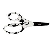 Fiskars Ciseaux enfant avec imprimé ballon de football, + 6 ans, Longueur totale: 13 cm, Pour droitiers et gauchers, Lames en acier inoxydable/Poignées en plastique, Blanc/Noir, 1023913