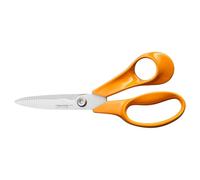 Fiskars Classic Ciseaux de cuisine, Lames Dentelées, Pour Droitier, Longueur Totale : 18.7 cm, Vis Torx Améliorée et Poignée Plus Ergonomique, Acier de Qualité/Plastique, Orange, 1075051
