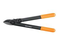 Fiskars Coupe-branches à enclume pour bois sec et dur, Système à crémaillère PowerGear II, Diamètre de coupe: 3,5 cm, Lames en acier trempé avec revêtement antiadhésif, Longueur: 39 cm, Noir/Orange