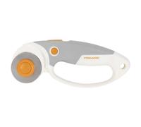 Fiskars Cutter Rotatif en Titane, Lame rotative avec Poignée en boucle, pour Droitier et Gaucher, Diamètre de la Lame : 45 mm, orange/blanc/gris, 1066047
