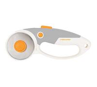 Fiskars Cutter Rotatif en Titane, Lame rotative avec Poignée en boucle | Pour Droitier et Gaucher, Diamètre de la Lame : 60 mm, orange/blanc/gris, 1066040
