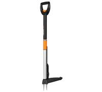 Fiskars désherbeur télescopique, longueur 1 - 1,19 m, bras en acier inoxydable/poignée en plastique, noir/orange, Smart-Fit, 1077306