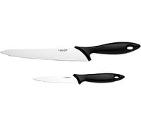 Fiskars Set de couteaux de cuisine Essential 2 pièces – lame 21 cm & 11 cm, inox/PP Noir 1065582