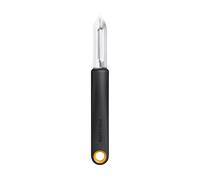 Fiskars Éplucheur fixe 1079907 – 17,2 cm, lame en acier inoxydable, poignée noir/orange