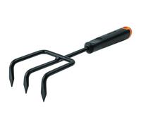 Fiskars Fourche à fleurs, Longueur : 30,5 cm, Tête en acier inoxydable/Manche en plastique, Noir/Orange, Ergo, 1027019