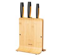 Fiskars Bloc à couteaux 1057553 Functional Form en bambou – 3 couteaux (4 pièces)