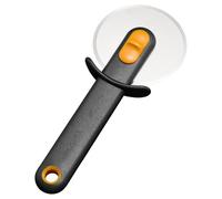 Fiskars Functional Form Coupe-Pizza, Roulette à Pizza pour Couper la Pizza et la Pâte, Couvre-Lame Protecteur, Roue en Acier Inoxydable/Poignée en Plastique, Noir/Orange, 1079963