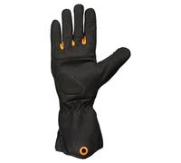 Fiskars Gants d'Entretien des arbustes, Gants de travail pour le jardin | Pouces et bouts des doigts compatibles avec écran tactile, cuir synthétique, taille 8, noir/orange, 1071152