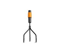 Fiskars Griffe piocheuse à 3 dents spatulées, Préparation du sol, Tête d'outil QuikFit, Longueur: 31 cm, Largeur: 12,5 cm, Noir/Orange, QuikFit, 1000680