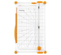 Fiskars Massicot SureCut, A4, Base Large, Grande Capacité avec Ligne de Coupe, Blanc/Orange, 1077980