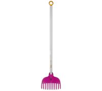 Fiskars Balai à feuilles pour enfant My First 80 cm 11 dents Manche en aluminium Rouge/Gris/Orange