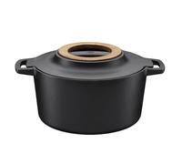 Fiskars Casserole en fonte Norden 1026565 – 4 L, Thermium antiadhésif, Tous feux (induction), Noir