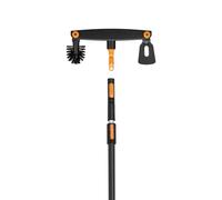 Fiskars OneClick Nettoyeur de gouttières et Manche télescopique L | Set complet pour gouttières, Assemblage facile, Nettoyage sûr depuis le sol, Angle réglable, 1080718
