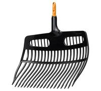 Fiskars OneClick Pelle-Râteau, Accessoire Polyvalent pour Ratisser, Soulever et Tamiser, Changement Facile en Un Clic, Large Lame, Noir/Orange, 1080681