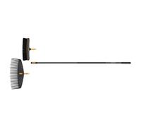 Fiskars OneClick Râteau à Feuilles, Balai Fin et Manche L, Set 3 pièces | Assemblage facile, Longueur : 161 cm, Largeur : râteau 51 cm, balai 34 cm, Aluminium/Plastique, 1080715