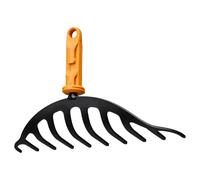 Fiskars OneClick Râteau à Roses, Embout Étroit pour Les Parterres Étroits | Changement Facile en Un Clic, Dents en Acier au Bore Trempé, Noir/Orange, 1080676