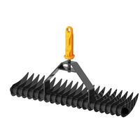 Fiskars OneClick Râteau Scarificateur, Accessoire en Forme de Râteau pour Éliminer la Mousse et Le Feutrage du Gazon, Changement Facile en Un Clic, Dents en Acier Trempé, Noir/Orange, 1080679