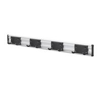 Fiskars Porte-outils de jardin OneClick 1082705 – Support mural métal 5 crochets doubles noir/argent