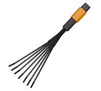 Fiskars Petit Balai à Feuilles, Tête D'outil Quikfit, 7 dents, Largeur: 12 cm, dents en Acier, Noir/Orange, Quikfit, 1001412