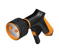 Fiskars Pistolet Pulvérisateur, 3 Jets, Débit réglable en continu, avec Contrôle Gâchette à l'Avant et verrouillage marche/arrêt, SoftGrip, Taille universelle, noir/orange, 1065483