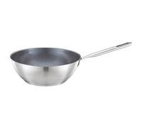 Fiskars Poêle Wok, Ø 28 cm/ 4,5 L, Poêle Anti-adhésive, Convient pour toutes les Cuisinières, Inox recyclé, All Steel, Argenté, 1064747