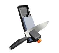 Fiskars Premium Set d'Affûtage avec Pierre à Aiguiser, Grain 1000/5000 | Guide d'angle 26°, Avec cuir à polir, étui inclus, Support antidérapant, Pour un tranchant particulièrement lisse, 1058937