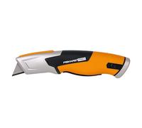 Fiskars Pro Cutter Universel de Sécurité à Lame Rétractable | Longueur 17,7 cm, Acier inoxydable/Plastique, Noir/Orange, CarbonMax, 1062938