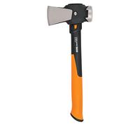 Fiskars Pro Hache de Chantier IsoCore S | Pour fendre des troncs ou pour enfoncer des coins, Longueur : 36 cm, Poids : 730 g, Avec étui, Noir/orange, 1062936