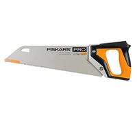 Fiskars Pro Scie égoïne pour Bois, Stratifiés et PVC | Longueur de lame : 38 cm, 9 TPI, Noir/Orange, PowerTooth, 1062930