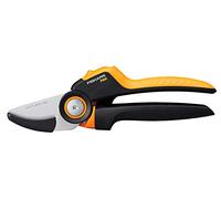 Fiskars Sécateur à Enclume, X-series PowerGear, P941, Avec Poignée Tournante, Pour Branches et Rameaux Secs, Revêtement Antiadhésif, Lame en Acier Inoxydable, Longueur : 22,2 cm, Noir/Orange, 1057174