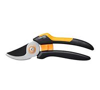 Fiskars Sécateur à Lame Franche M, Solid, P321, Pour Branches et Rameaux Frais, Revêtement Antiadhésif, Lame en Acier Inoxydable, Longueur : 20,1 cm, Noir/Orange, 1057162