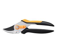 Fiskars Sécateur à Lame Franche pour Branches fraîches, Revêtement Antiadhésif, Lames/Poignées en acier, Noir/Orange, Solid, P331, 1057163