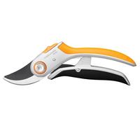 Fiskars Sécateur à Lame Franche PowerLever pour Branches fraîches, Revêtement Antiadhésif, Lames/Poignées en aluminium, Noir/Orange, Plus, P751, 1057172