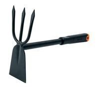 Fiskars Serfouette panne et fourche, Dents à pointe, Longueur : 30,5 cm, Tête en acier inoxydable, Manche en plastique, Couleurs : Noir/Orange, Ergo, 1027030