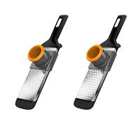 Fiskars Set de Râpes, 2 Pièces, Épais Et Fin, Métal/Plastique, Functional Form, 1014413, Noir/Orange