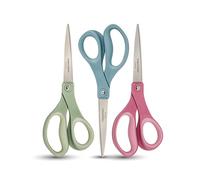 Fiskars SoftGrip Lot de 3 ciseaux en titane - Performance profilée tout usage - 20,3 cm - Ciseaux à papier droits pour le bureau et les arts et l'artisanat