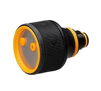 Fiskars Tête de Pistolet Pulvérisateur pour Douches multiples, à 3 Fonctions, avec Schéma de Jet, de Douchette et de Bruine, Débit réglable en continu, Taille universelle, Noir/Orange, 1059236