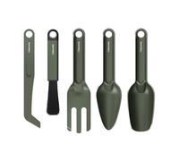 Fiskars Urban Plant Care, Set d'Outils de Jardinage, 5 Pièces | Kit Tout-en-Un pour Plantes d'Intérieur, Design Peu Encombrant, Acier Inoxydable avec Revêtement, Vert Olive, 1080778