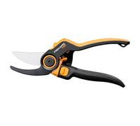Fiskars X-Series DualAction Sécateur Bypass P981, Mode 2-en-1 pour Branches Fines et Épaisses, Poignée Roulante Ergonomique, Lames en Acier Antiadhésives / Poignées FiberComp, Noir / Orange, 1080132